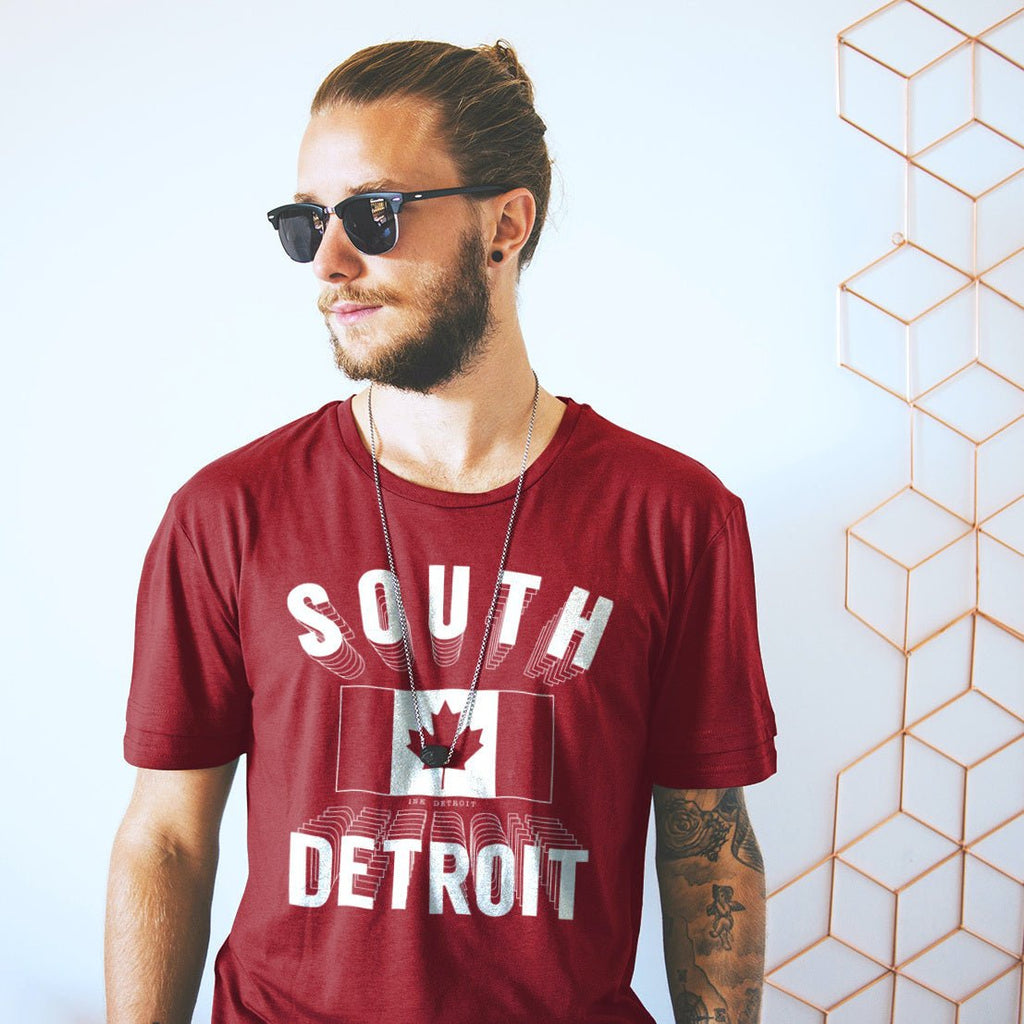 South Detroit T-Shirt - Cardinal Red - Ink Detroit
