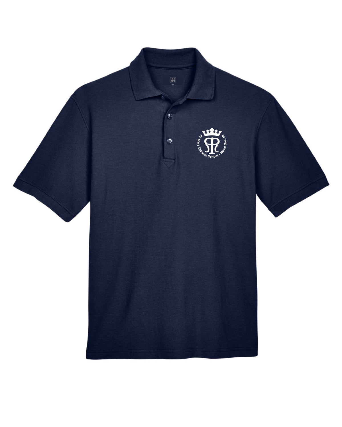 St. Mary Emblem Navy Peformance Polo - Ink Detroit