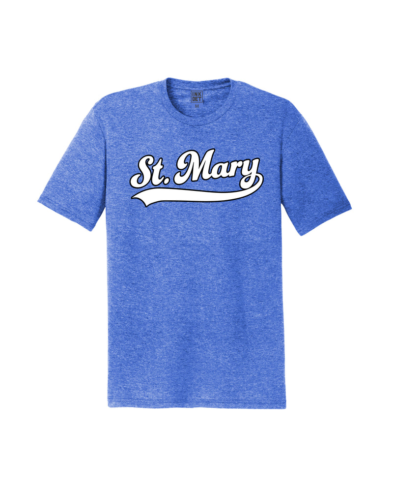 St. Mary Tail Swoosh Heather Royal Blue T-Shirt