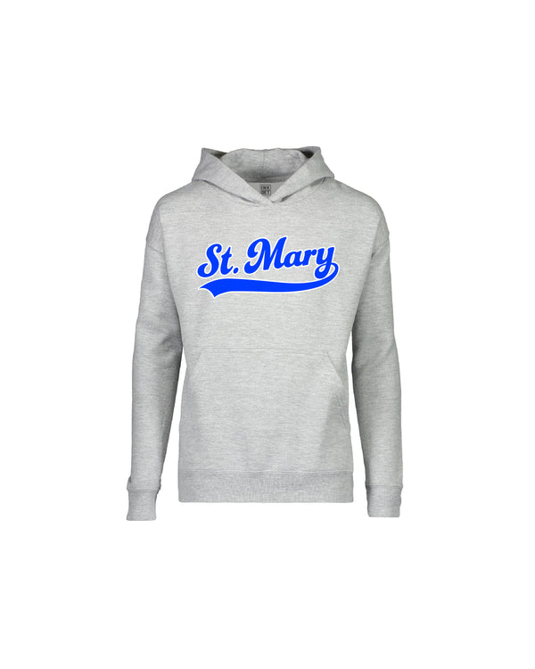 St. Mary Tail Swoosh Heather Grey Kids Hoodie