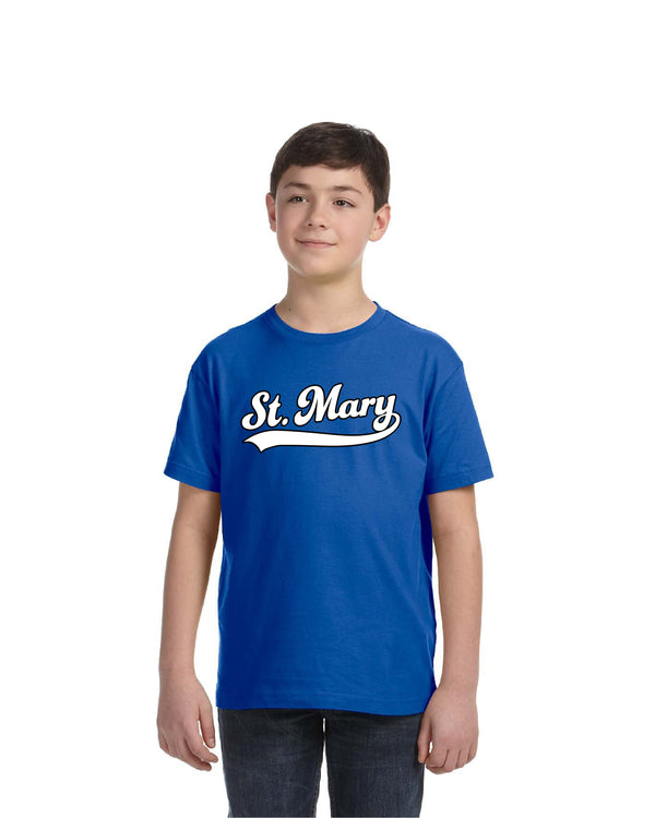 St Mary Tail Swoosh Royal Blue Kids T-Shirt