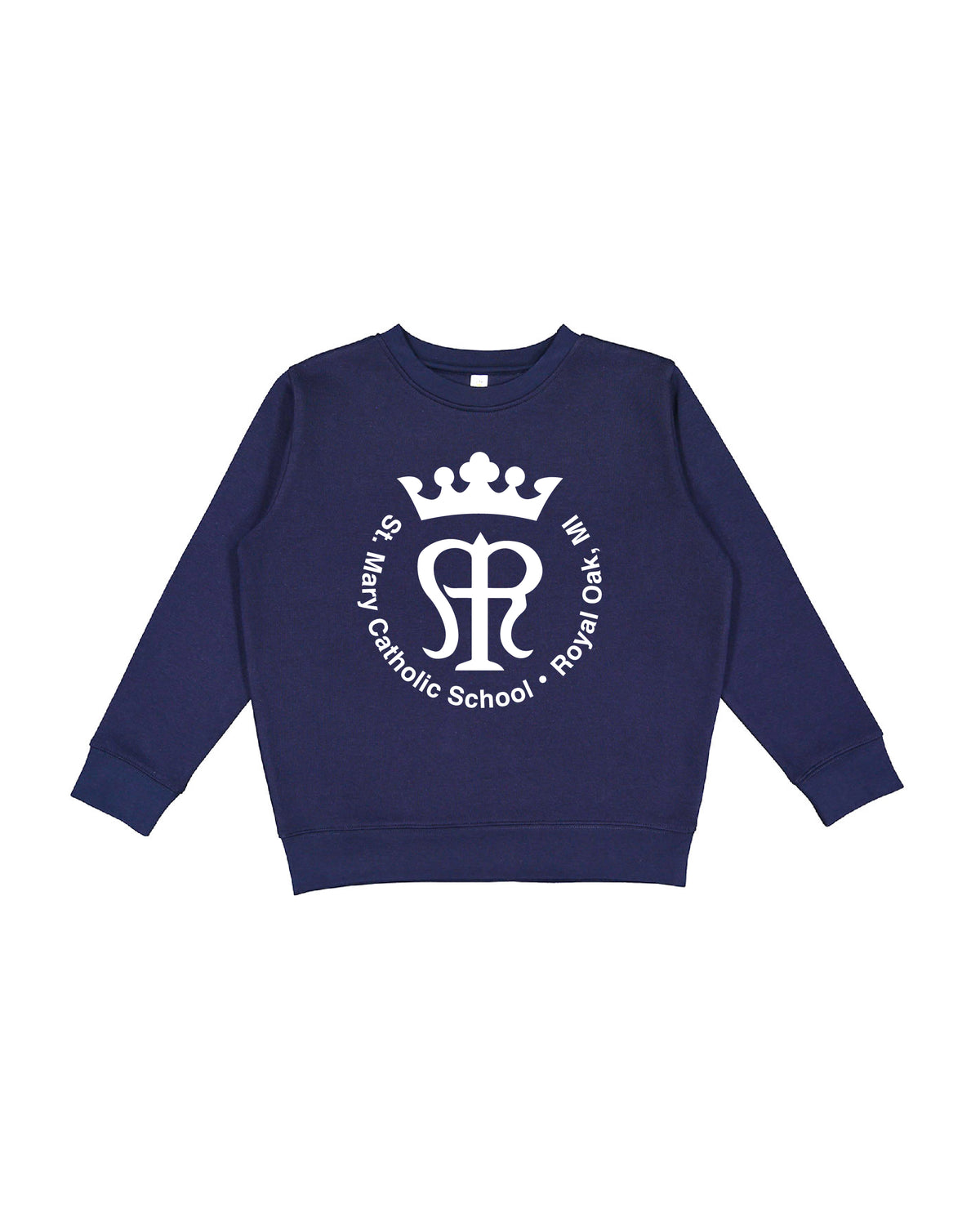 St. Mary Emblem Navy Kids Crewneck - Ink Detroit