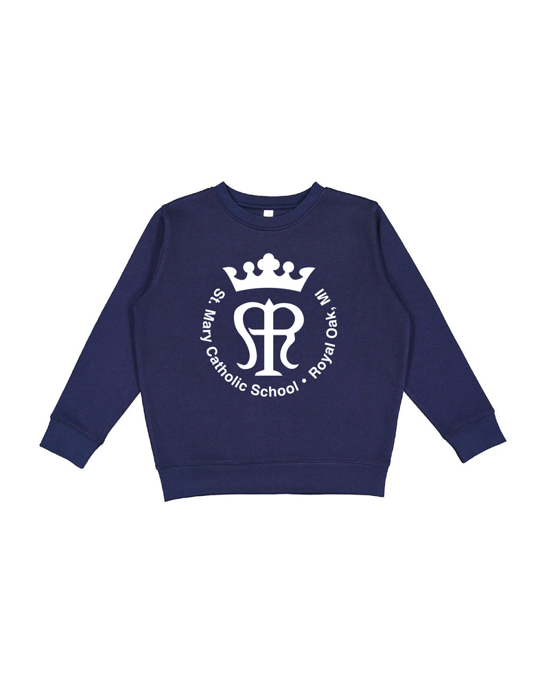 St. Mary Emblem Navy Kids Crewneck