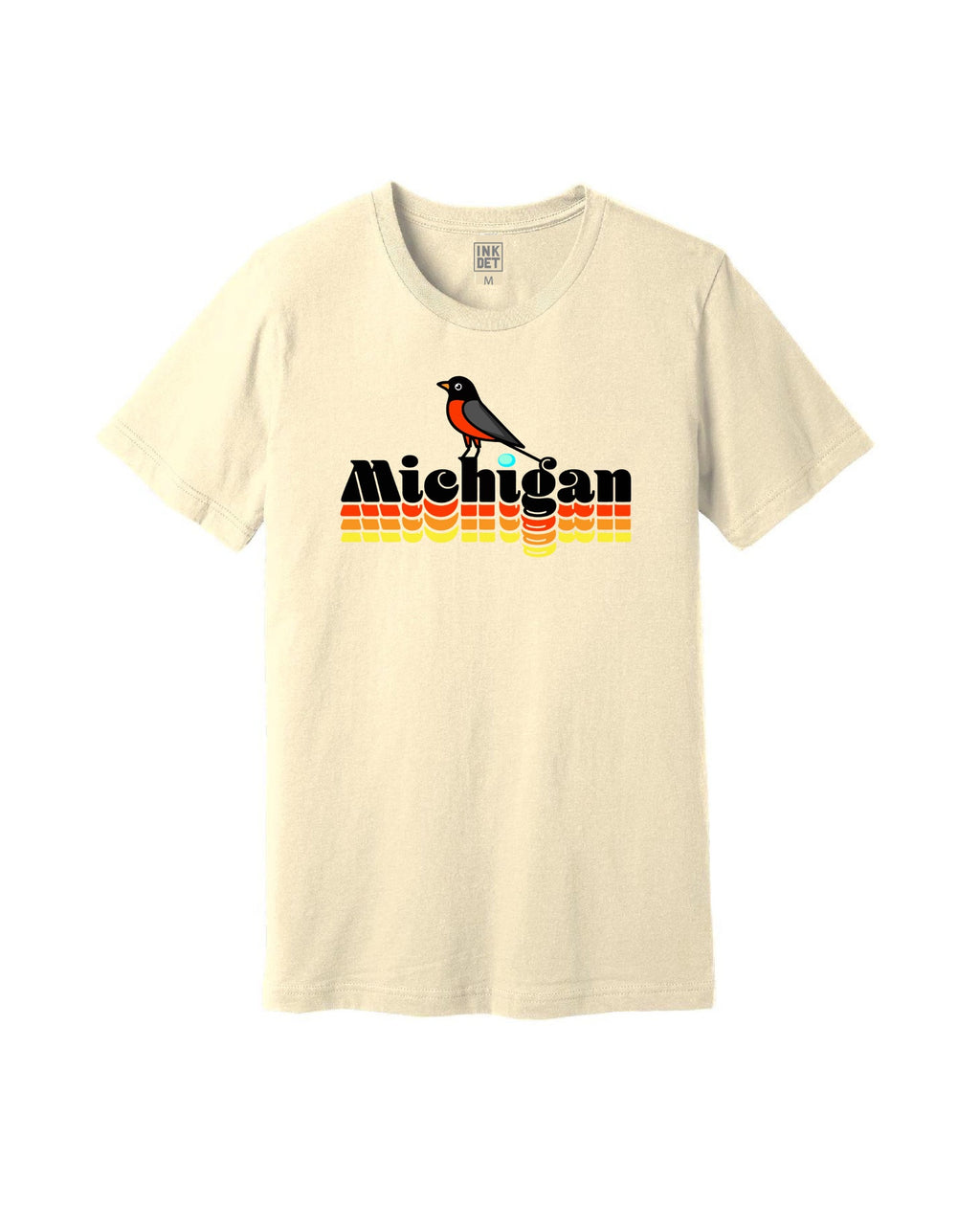 The Great Lakes State - Michigan Robin - T-Shirt - Natural - Ink Detroit