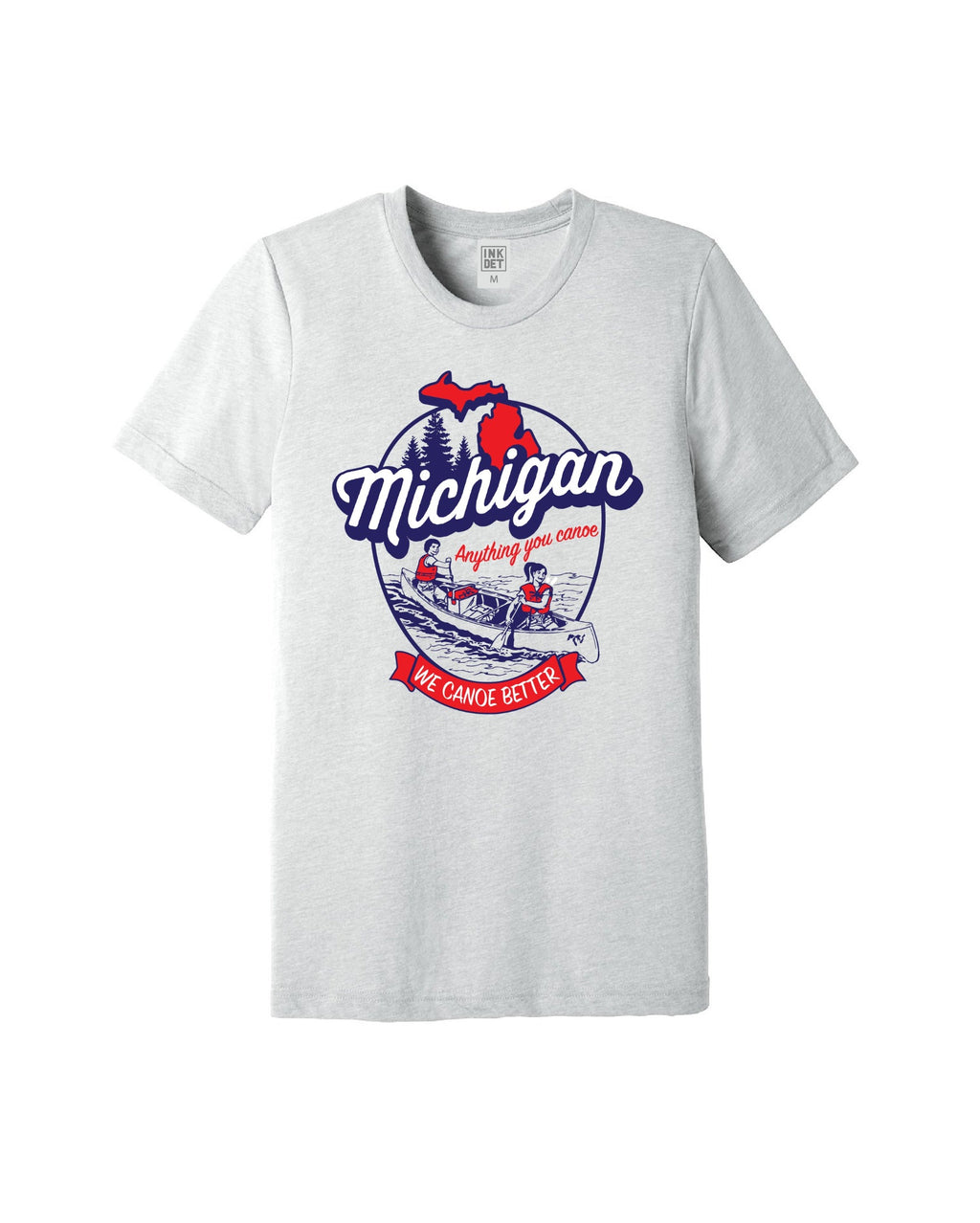The Great Lakes State - Michigan "We canoe better" T-Shirt - Silver - Ink Detroit