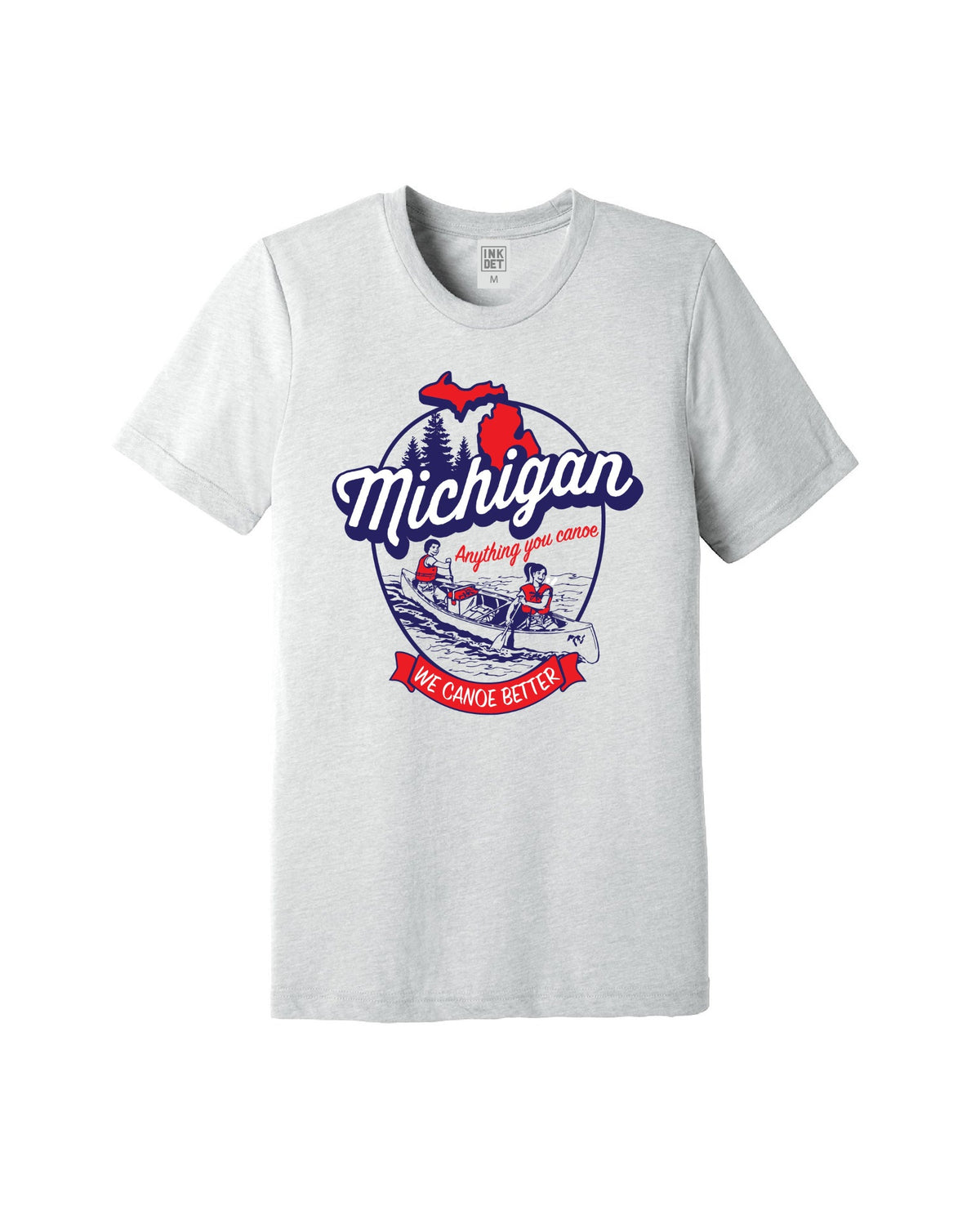 The Great Lakes State - Michigan "We canoe better" T-Shirt - Silver - Ink Detroit