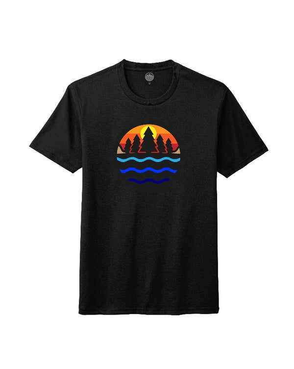 The Great Lakes State Logo Tri Blend T-Shirt - Black