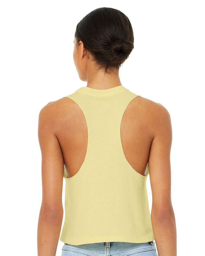 Ink Detroit Racerback Crop Tank Top - French Vanilla