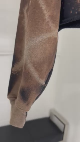 Ink Detroit - Detroitish Reverse Dyed Fleece Crop Hoodie - Black