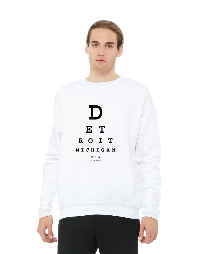Ink Detroit Eye Chart Crewneck Sweatshirt - White - Ink Detroit