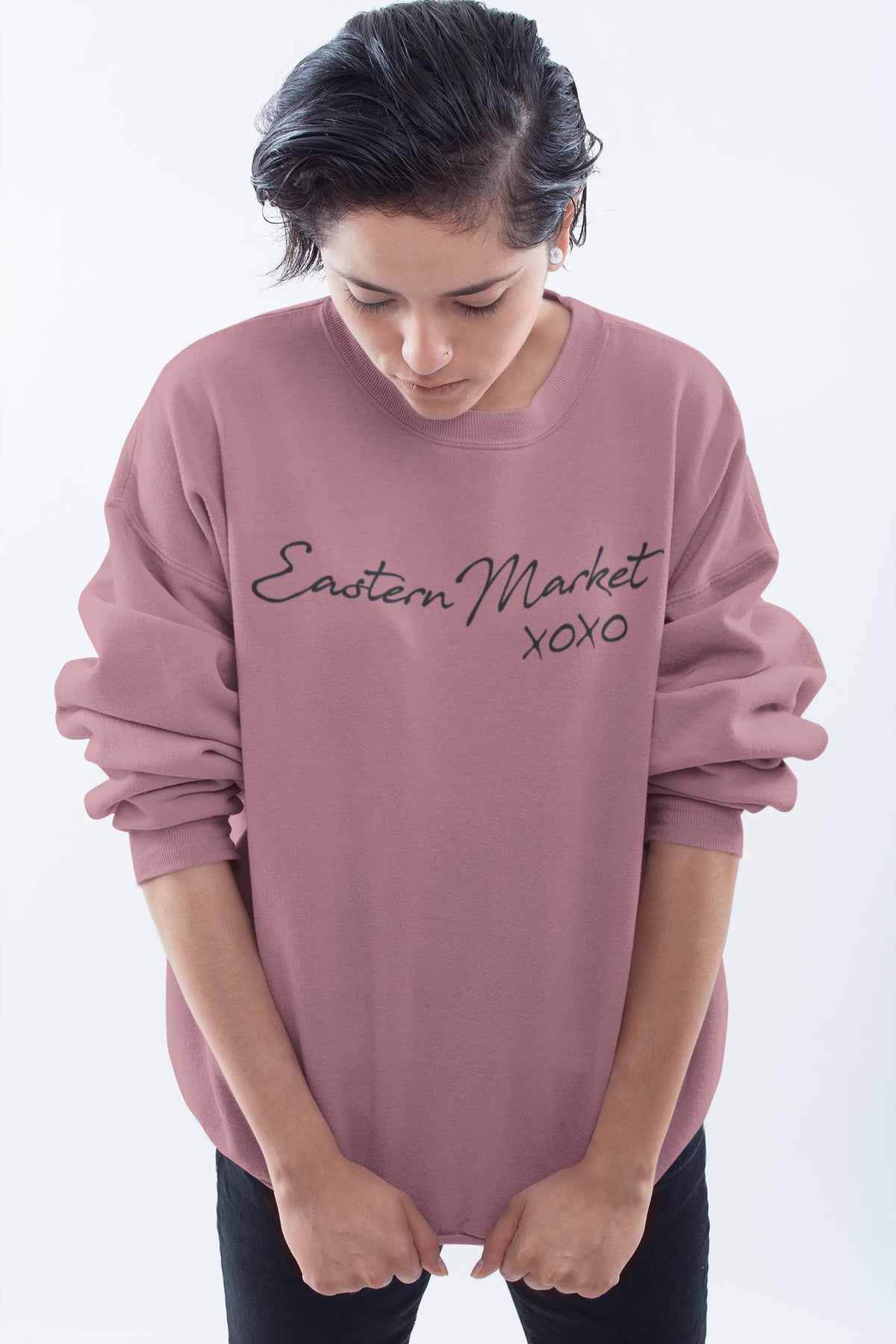 Ink Detroit Eastern Market XOXO Crewneck Sweatshirt - Mauve - Ink Detroit