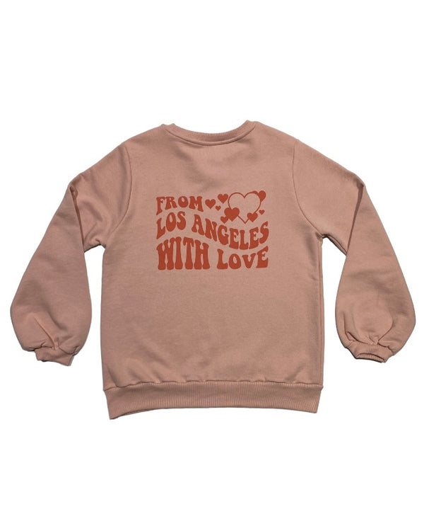 From Los Angeles with love - Balloon sleeve crew neck - Pink