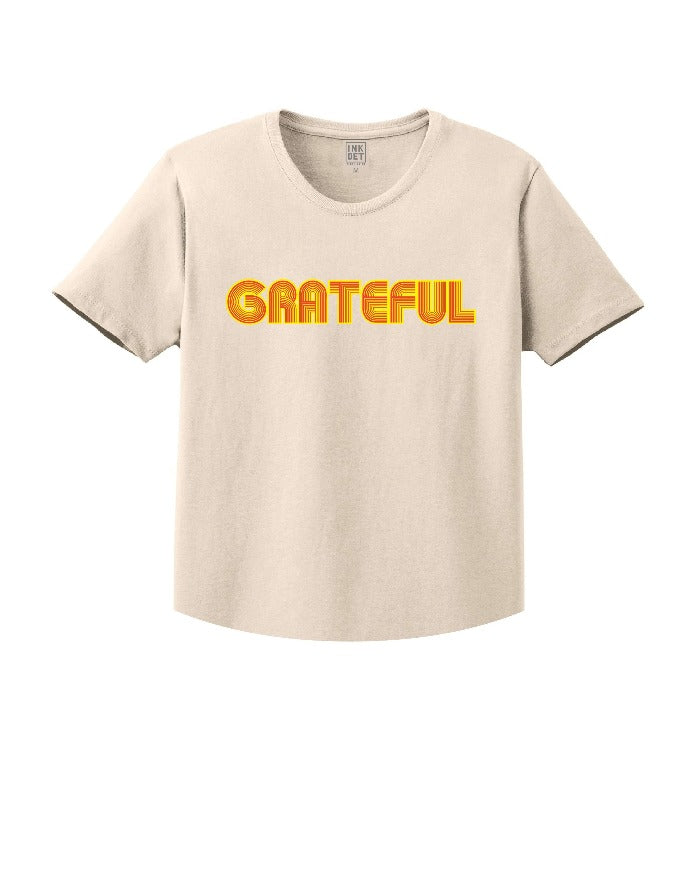 Graphic Tees : "Grateful" kinda cropped Natural T-Shirt