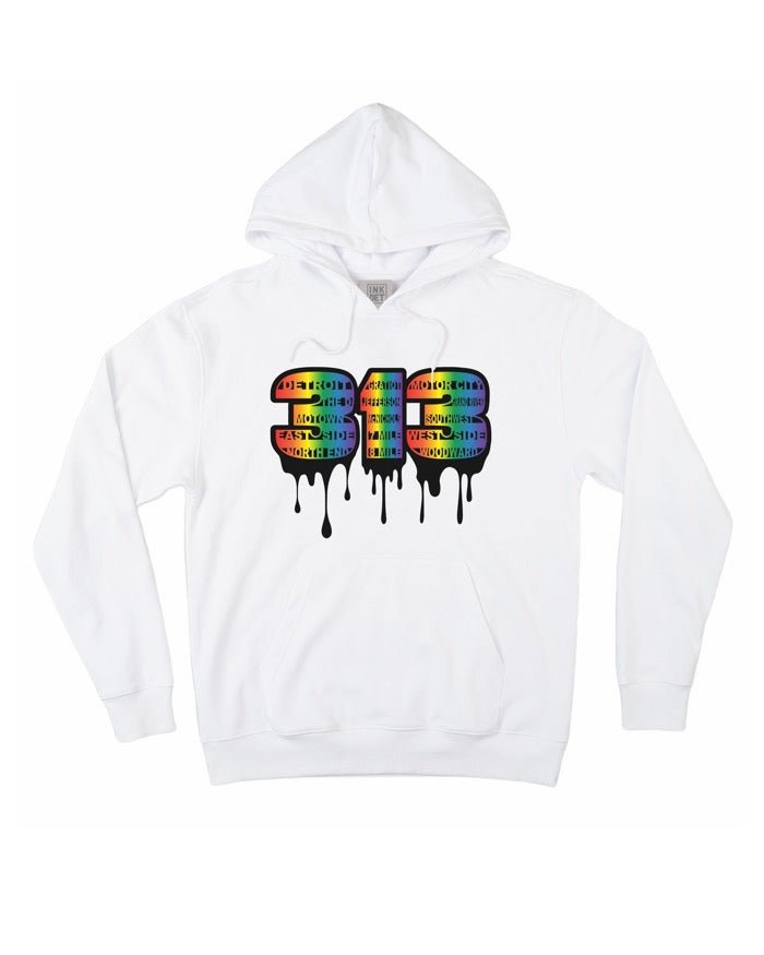 Ink Detroit - 313 Hoodie - White - Ink Detroit