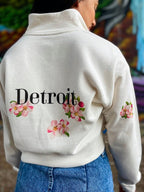Ink Detroit Apple Blossom 1/2 Zip Crop sweatshirt - Ink Detroit
