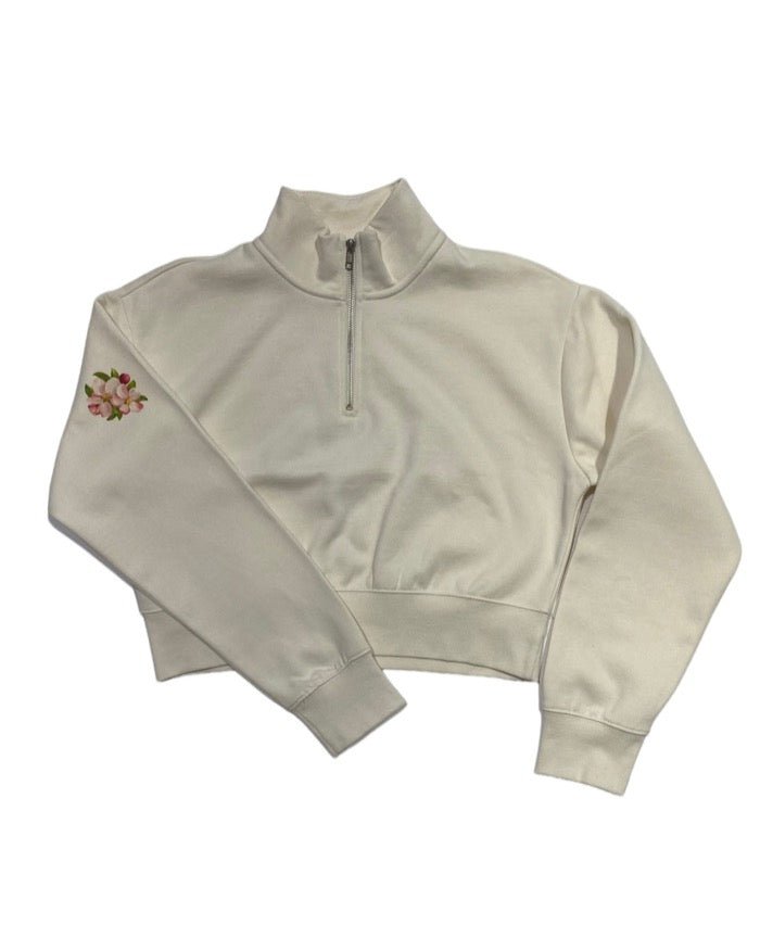 Ink Detroit Apple Blossom 1/2 Zip Crop sweatshirt - Ink Detroit