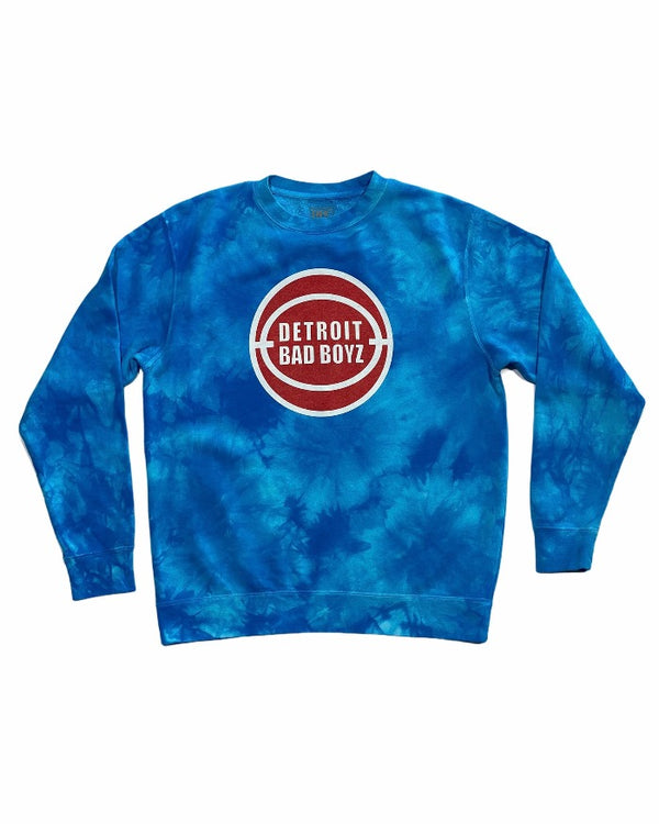 Ink Detroit Bad Boyz Blue Tie Dye Crewneck Sweatshirt