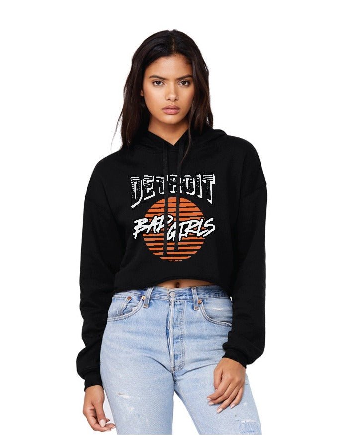 Ink Detroit Bad Girls Fleece Crop Hoodie - Black - Ink Detroit