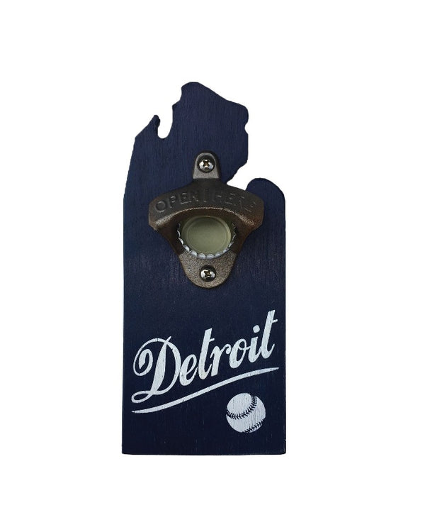 Ink Detroit Baseball Mitten Bottle Opener