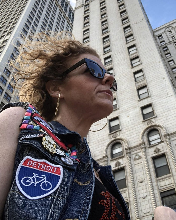 Ink Detroit Bike Highway Iron on Patch