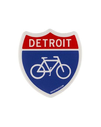 Ink Detroit Bike Highway Vinyl Die Cut Sticker