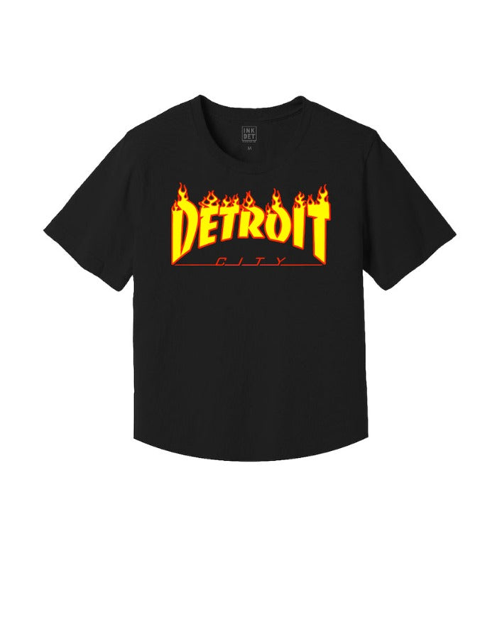 Ink Detroit City kinda cropped Black T-Shirt