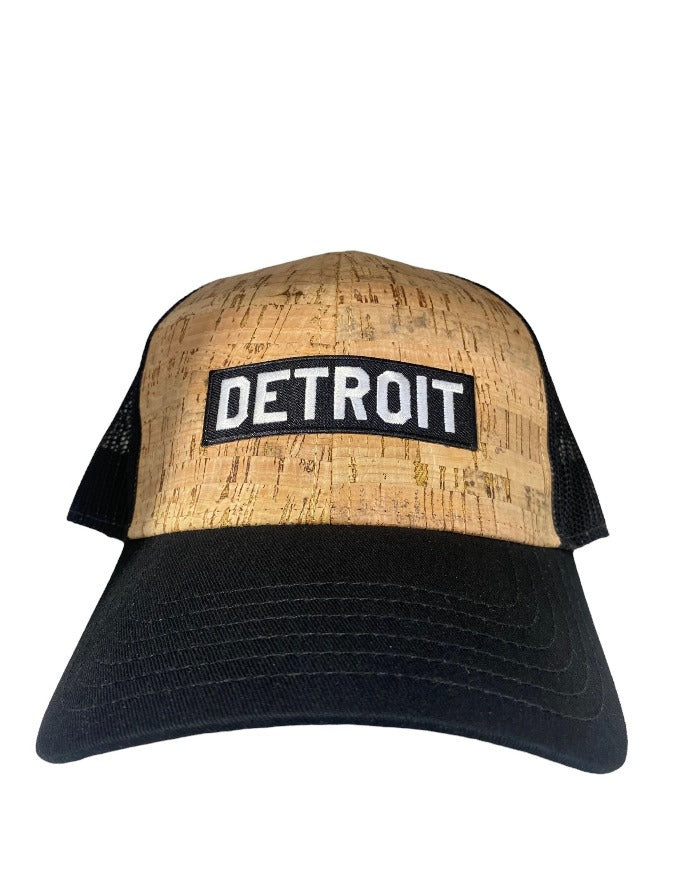 Ink Detroit Cork and Mesh Trucker Cap - Black