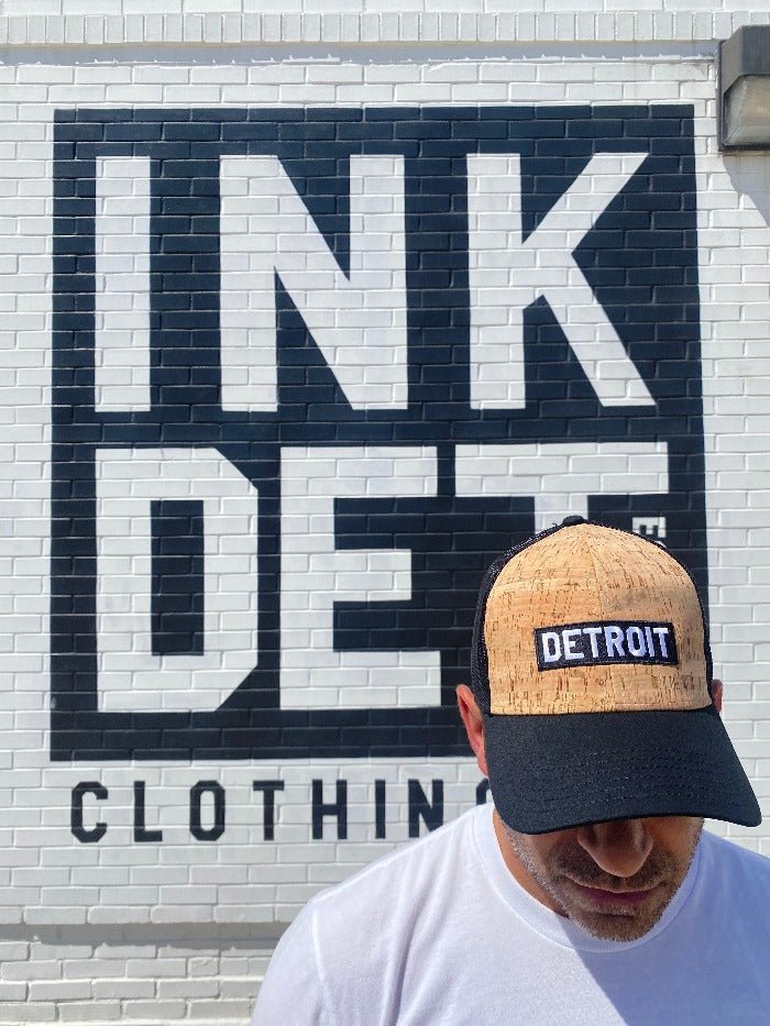 Ink Detroit Cork & Mesh Trucker Cap - Black - Ink Detroit