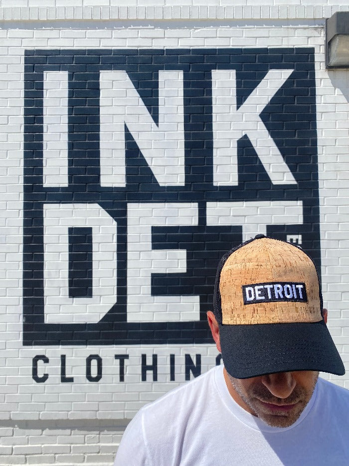 Ink Detroit Cork & Mesh Trucker Cap - Black