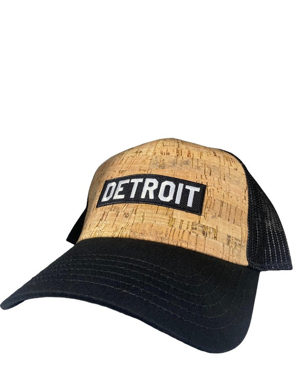 Ink Detroit Cork and Mesh Trucker Cap - Black