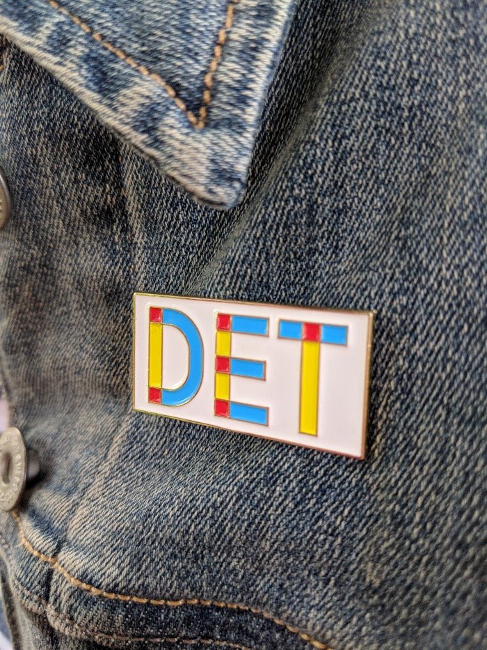 Ink Detroit DET Primary Colors Enamel Pin - Ink Detroit