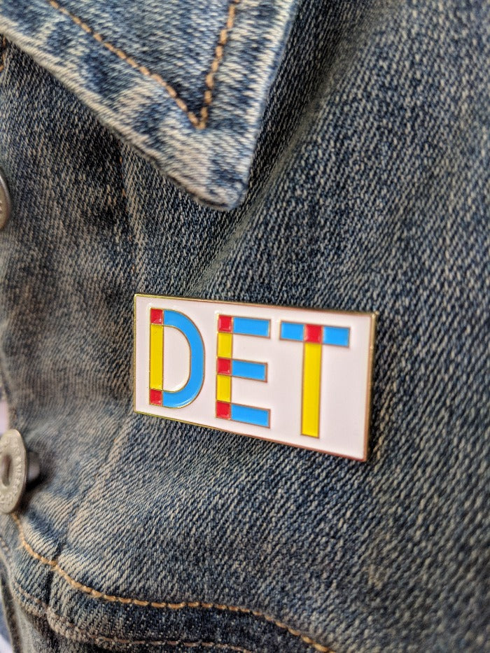 Ink Detroit DET Primary Colors Enamel Pin