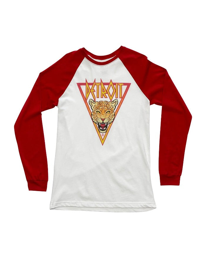 Ink Detroit Leopard Long Sleeve Jersey Baseball T-Shirt