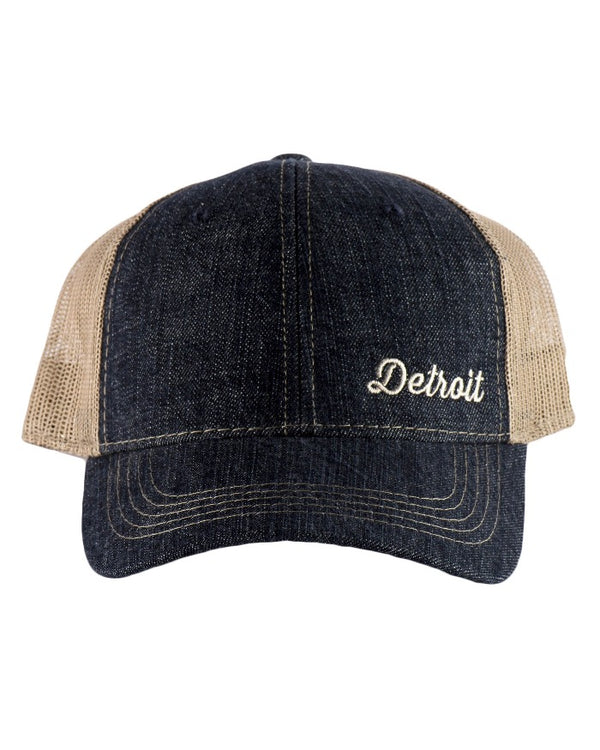 Ink Detroit Denim & Mesh-Back Cap