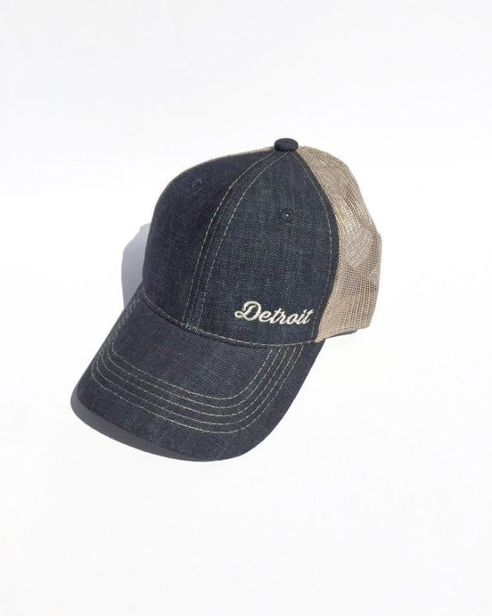 Ink Detroit Denim & Mesh-Back Cap
