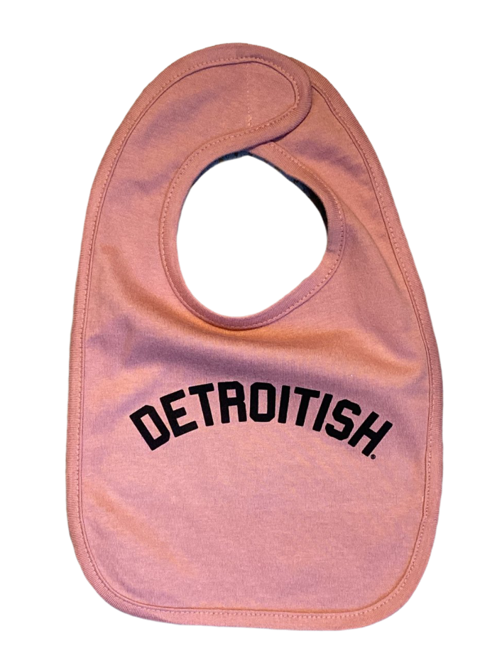 Ink Detroit Detroitish Baby Bib - Mauve