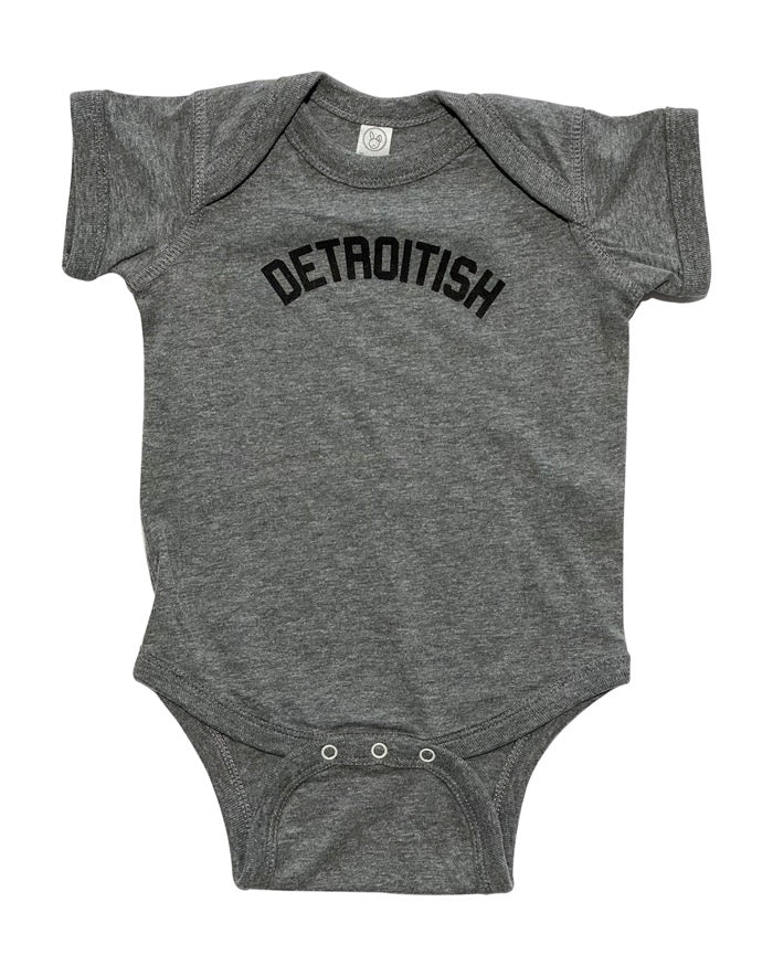 Ink Detroit Detroitish Baby Onesie - Heather Grey