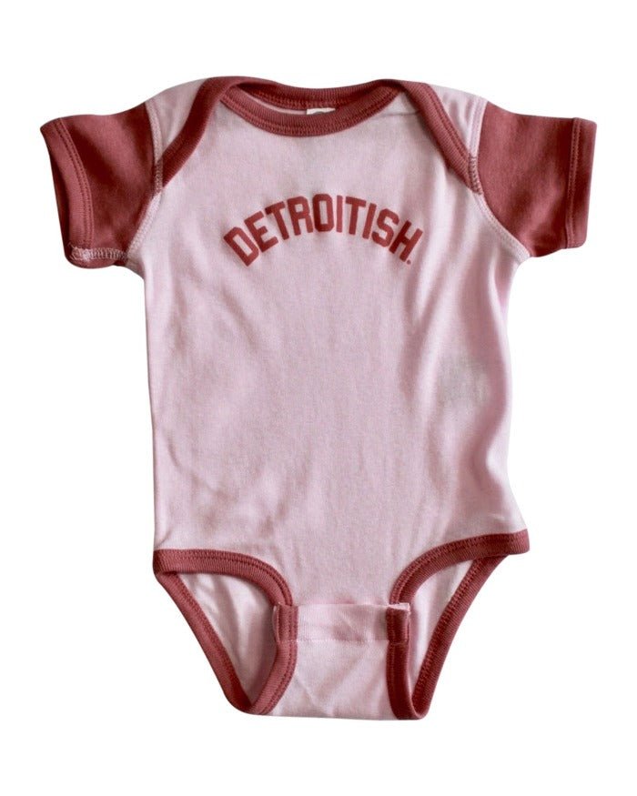 Ink Detroit Detroitish Baby Onesie - Two-Tone Mauve - Ink Detroit