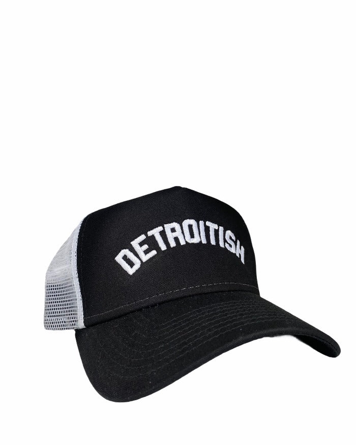 Ink Detroit Detroitish Black and White Trucker Cap