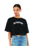Ink Detroit Detroitish Boxy Women's Crop T-Shirt - Black - Ink Detroit