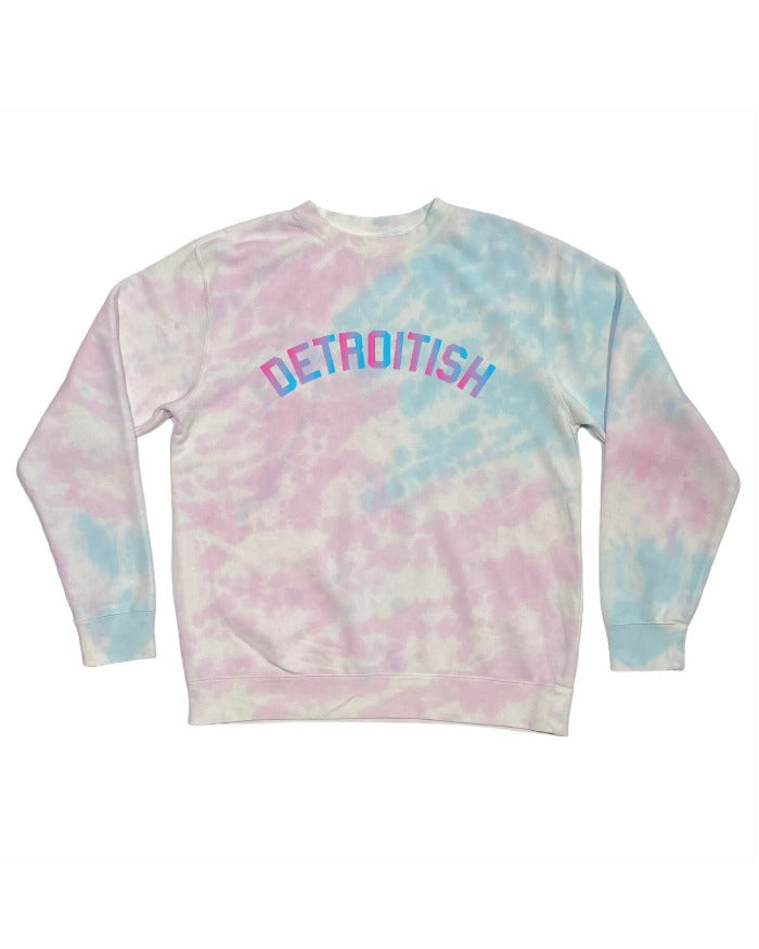 Ink Detroit Detroitish Cotton Candy tie dye Crewneck Sweatshirt