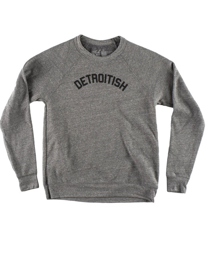 Ink Detroit Detroitish Raglan Crewneck Sweatshirt - Heather Grey - Ink Detroit