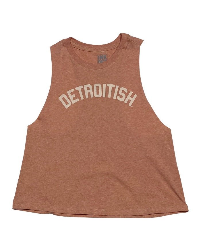 Ink Detroit Detroitish Racerback Crop Tank Top - Heather Sunset - Ink Detroit