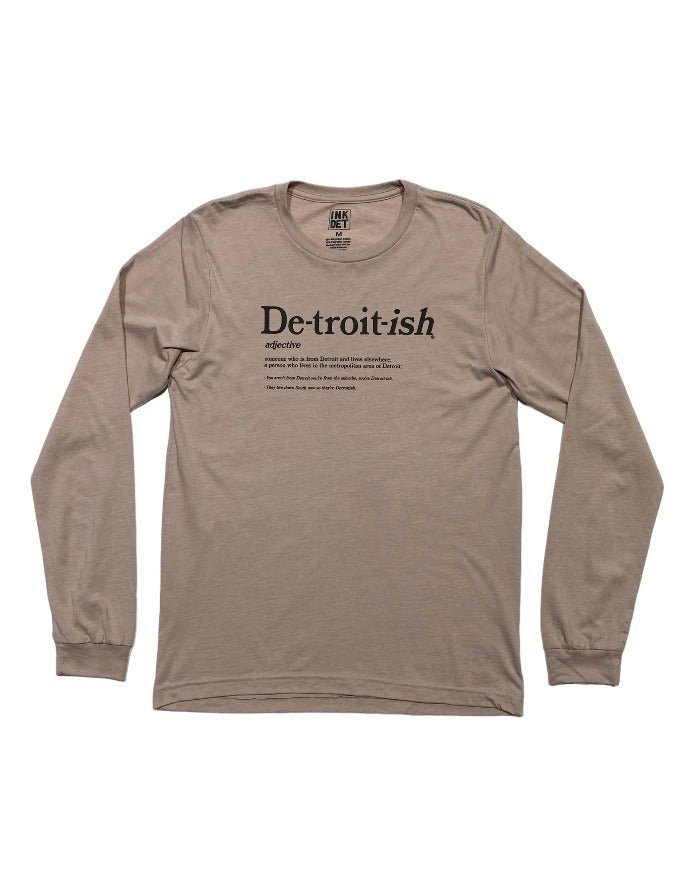 Ink Detroit Detroitish Defined - 60/40 Blend Long Sleeve T-Shirt - Gravel Pink - Ink Detroit