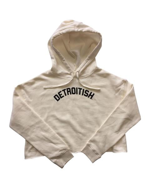 Ink Detroit Detroitish Fleece Crop Hoodie - Bone