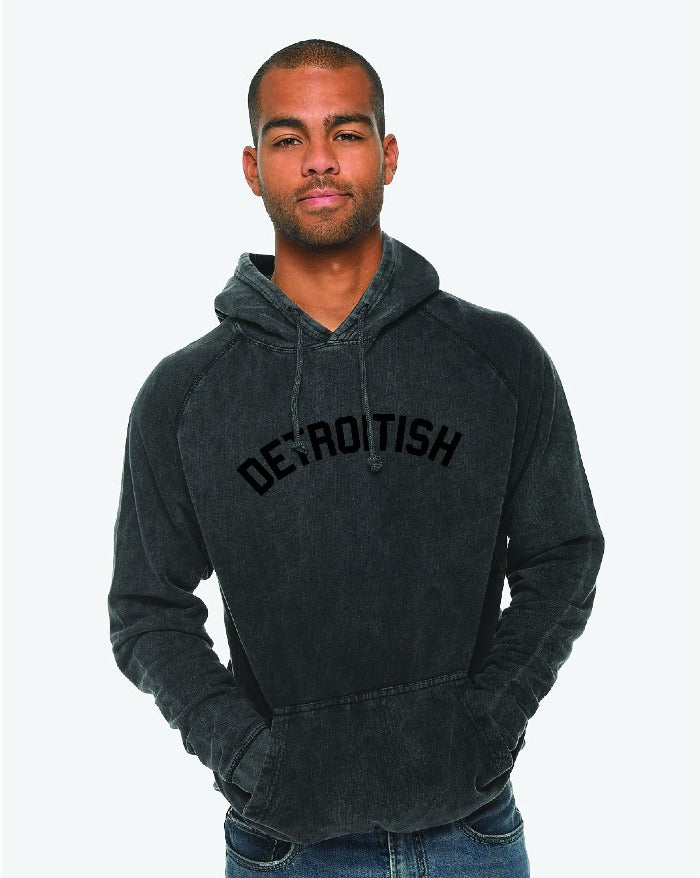 Ink Detroit Detroitish Mineral Wash Hoodie - Black