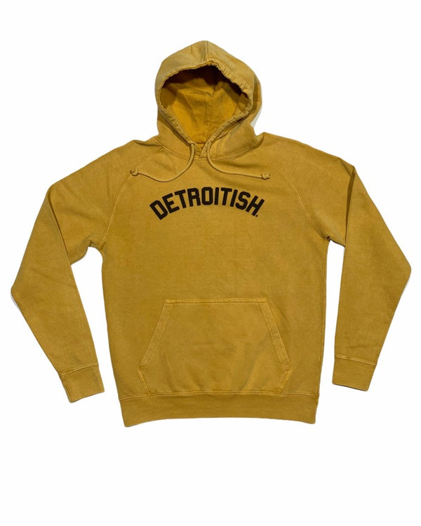Ink Detroit Detroitish Mineral Wash Mustard Hoodie