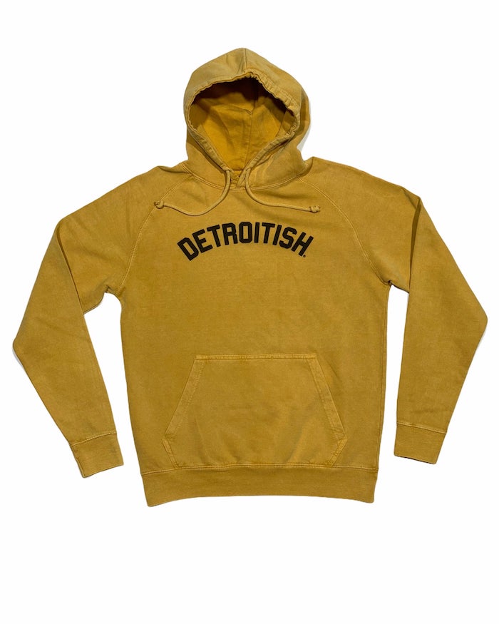 Matching Detroitish Mustard Mineral Wash Hoodie