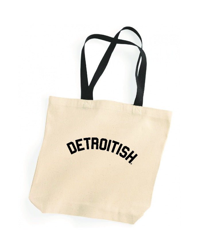 Ink Detroit Detroitish Natural Tote Bag with Black Handles - Ink Detroit