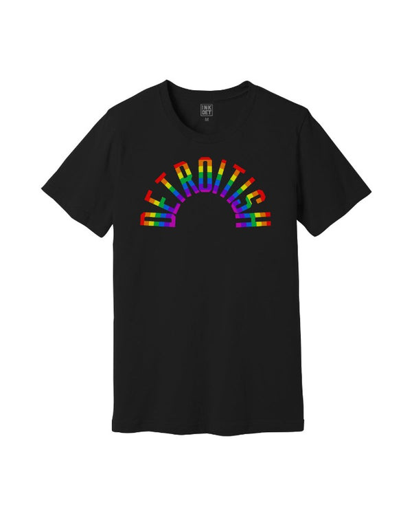 Ink Detroit Detroitish Rainbow T-Shirt - Black